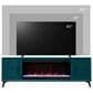 Legends Home Malibu 78" Fireplace TV Stand in Teal and Black, , large