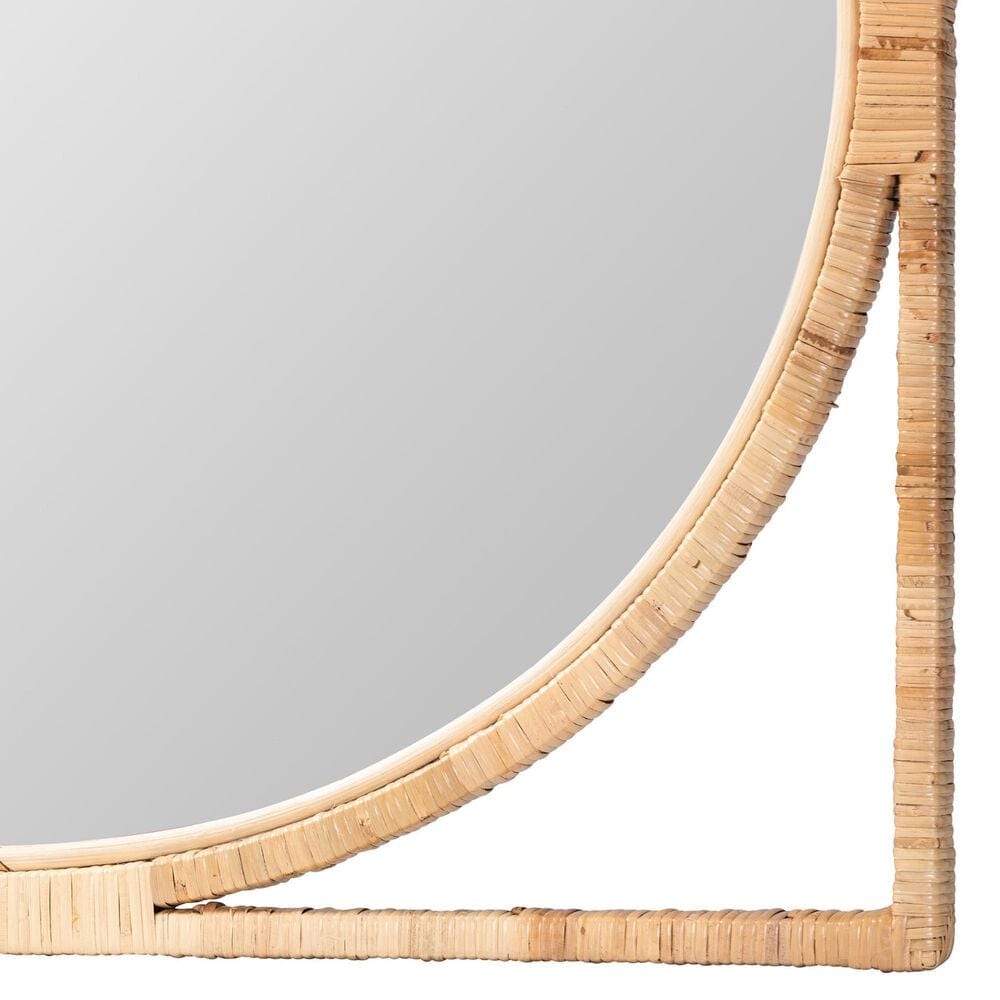 bali &amp; pari Bayan Japandi Rattan Wall Mirror in Natural, , large