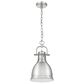 Golden Lighting Duncan 1-Light Small Pendant with Chain in Pewter, , large
