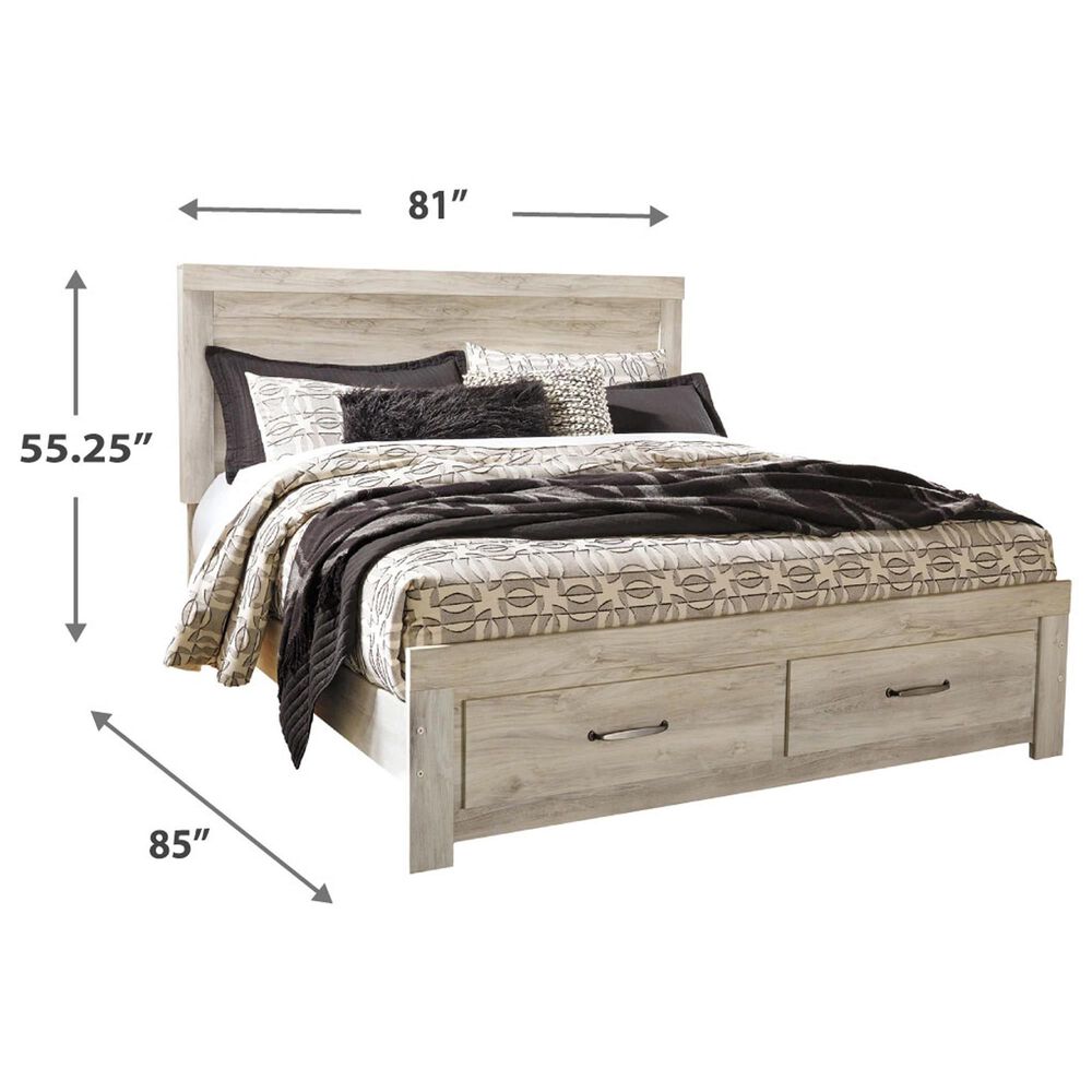 Ashley Bellaby King Storage Bed in Whitewash, , large