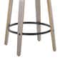 LumiSource Grotto 26" Swivel Counter Stool with White Faux Leather Upholstery in Light Grey and Black (Set of 2), , large