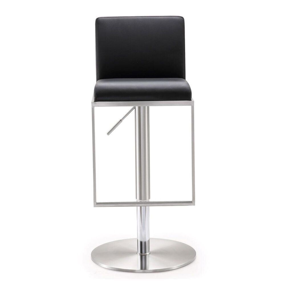 Tov Furniture Amalfi Black Stainless Steel Adjustable Barstool, , large