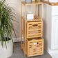 Household Essentials 3-Tier Slatted Shelf with Crates in Natural, , large