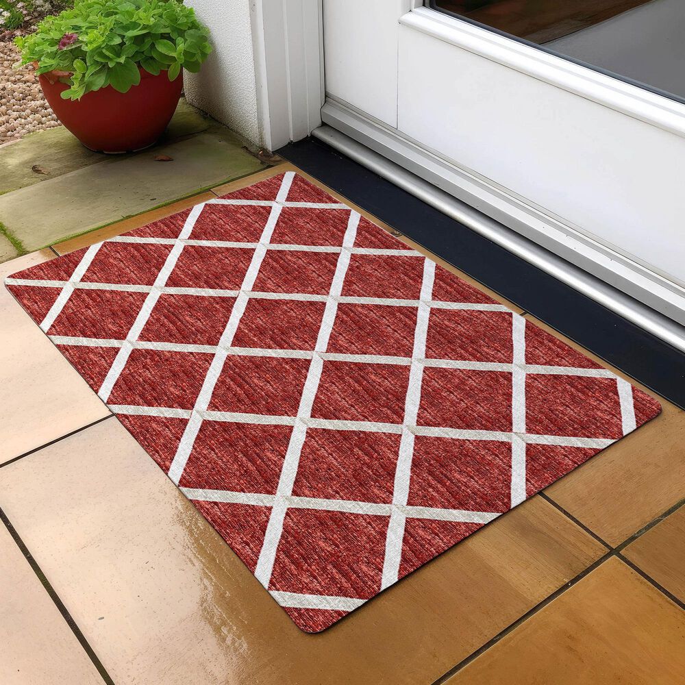 Dalyn Rug Company York 1&#39;8&quot; x 2&#39;6&quot; Red Indoor/Outdoor Area Rug, , large