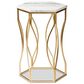 Baxton Studio Kalena End Table in White and Gold, , large