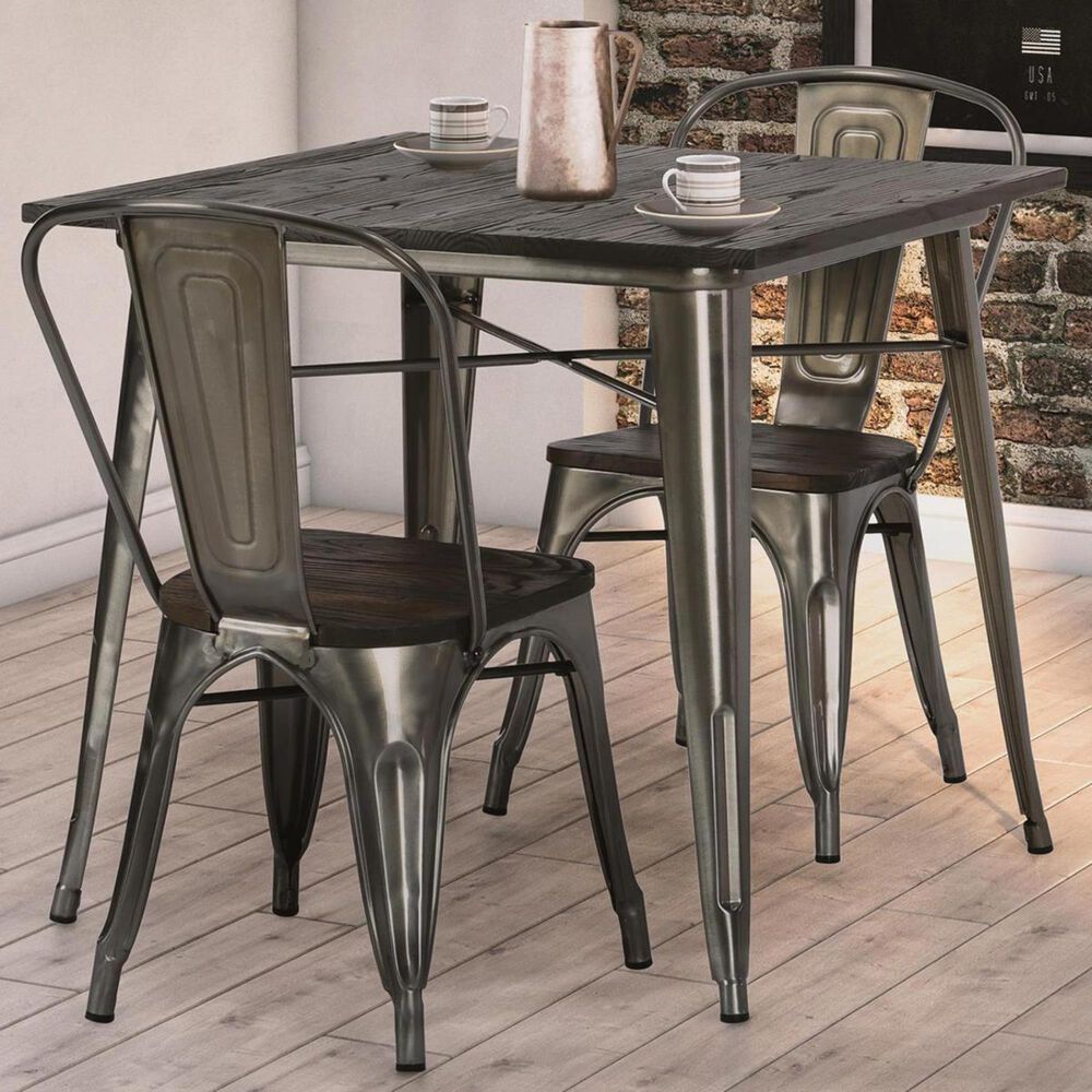 DHP Penelope 3-Piece Dining Set in Antique Gun Metal, , large