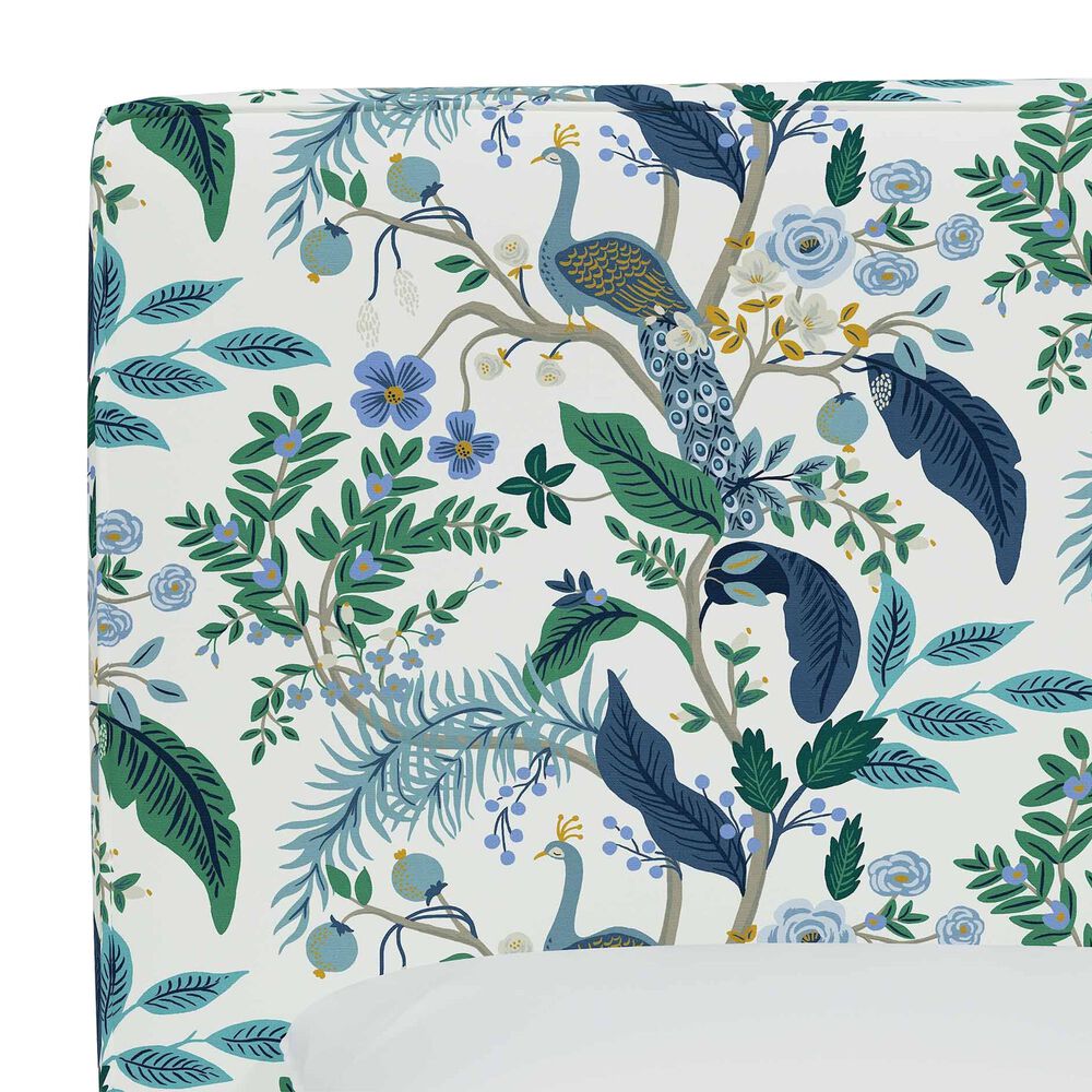 Skyline Furniture Elly California King Headboard in Peacock Blue and White, , large