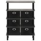 HOMLUX 5-Tier Modern Storage Bookshelf with 6 Storage Bins in French Oak Grey and Black, , large