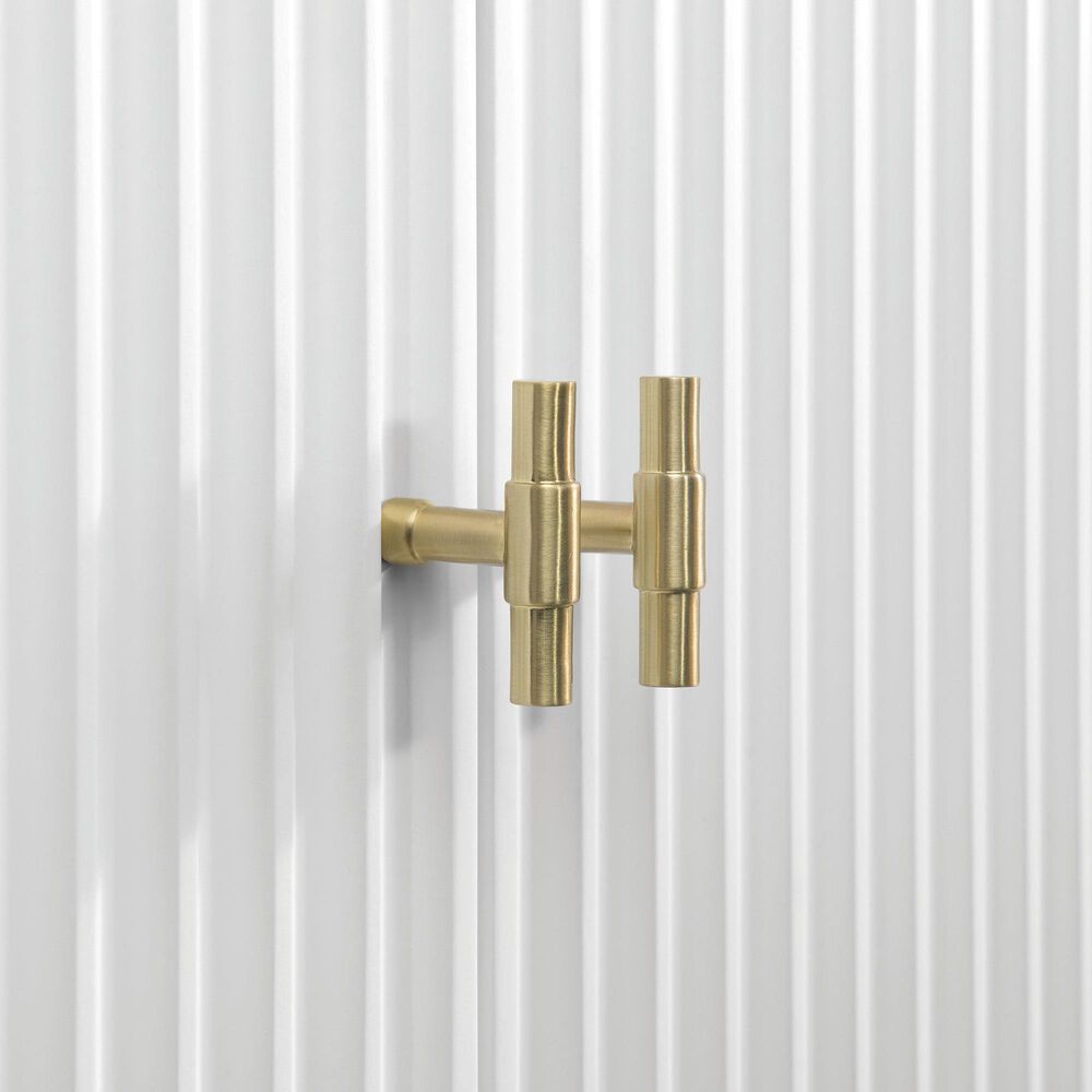 James Martin Vanities Myrrin 72" Double Bathroom Vanity in Bright White with 3 cm Eternal Jasmine Pearl Silestone Top, Rectangular Sinks and FreePower Wireless Charger, , large