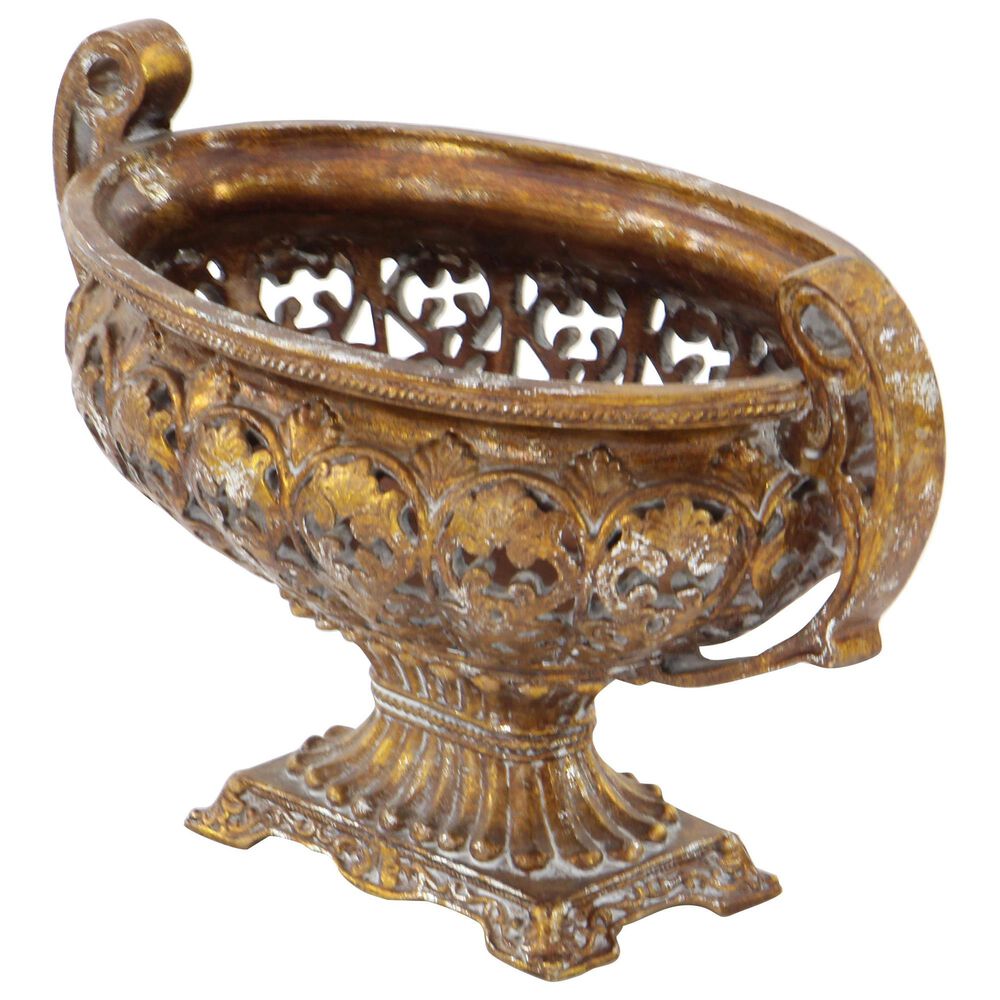 Maple and Jade 19&quot; Traditional Vintage Decorative Bowl in Gold, , large
