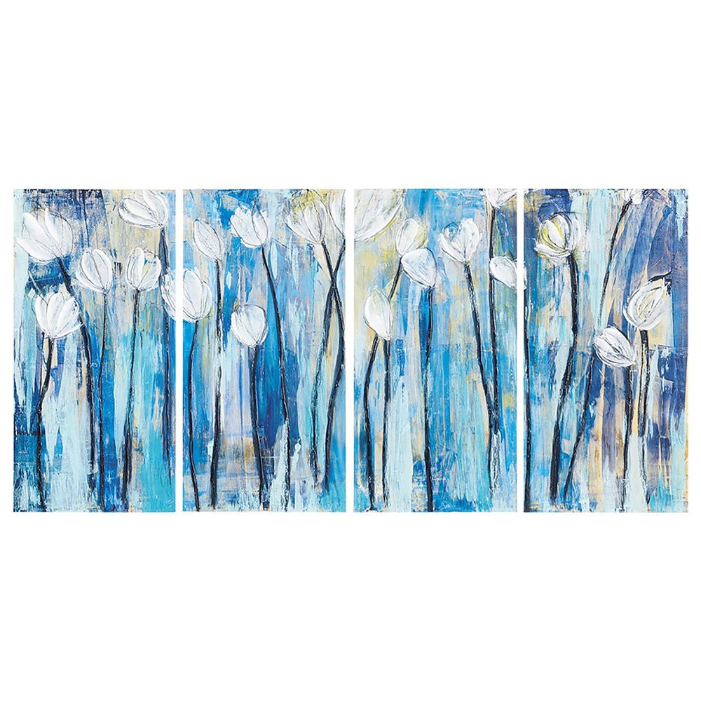 Hampton Park Ocean Breeze 4-Piece Canvas Wall Art in Blue, , large