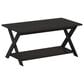 HOMLUX 1-Tier Simplistic Criss-Crossed Coffee Table in Espresso, , large