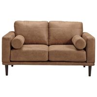 Brown leather Loveseat