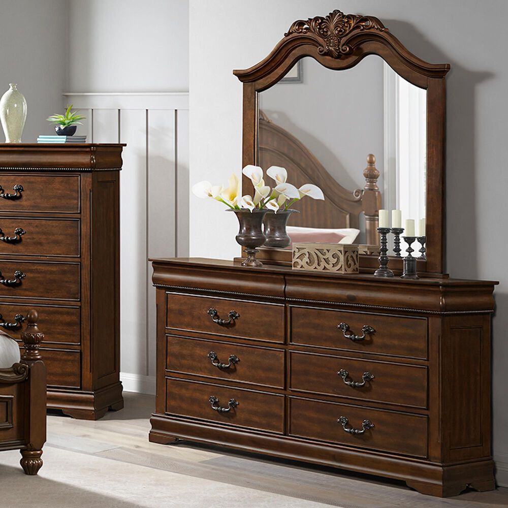 Mayberry Hill Northridge Dresser Mirror in Cherry, , large