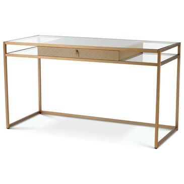 EICHHOLTZ Napa Valley Writing Desk in Brushed Brass and Clear, , large