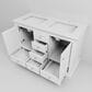 Lexora Home Dukes 48" Double Bathroom Vanity in White with 2 cm White Quartz Top and Rectangular Sinks, , large