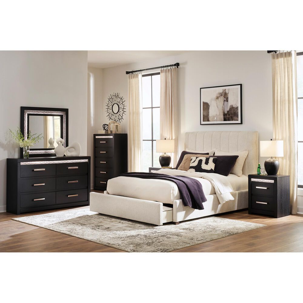 Ashley Shoralli King Upholstered Storage Bed in Beige, , large