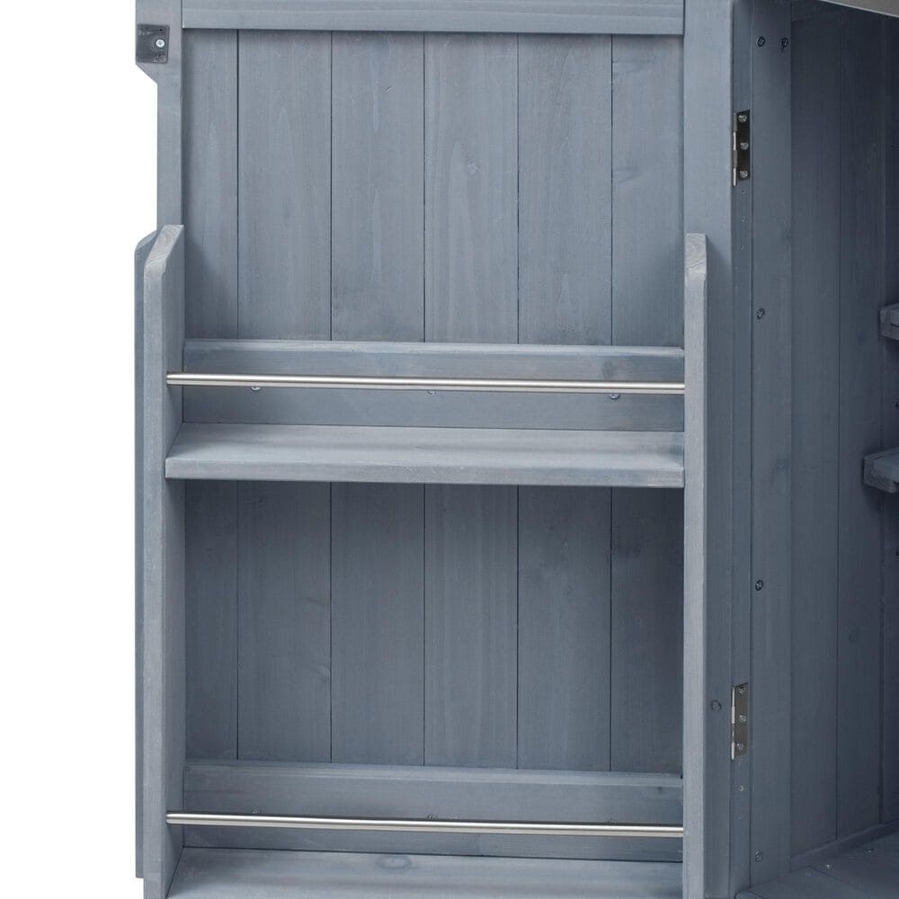 HOMLUX 67" Outdoor Kitchen Island with Stainless Steel Top in Grey, , large