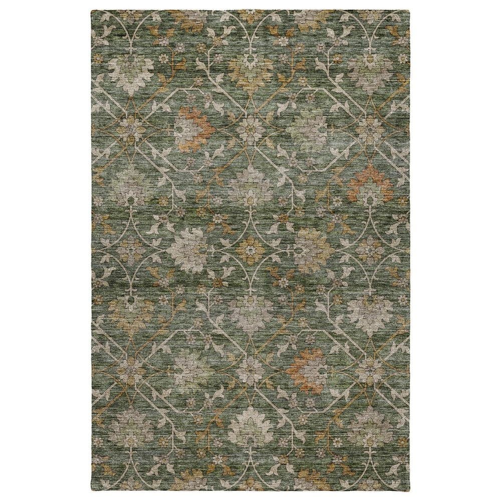 Dalyn Rug Company Silk Road Basil, Green, Beige, Copper, Gold and Gray 6"6" x 9"6" Area Rug, , large
