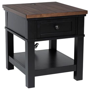 Ashley Wildenauer End Table in Warm Satin Black and Brown, , large