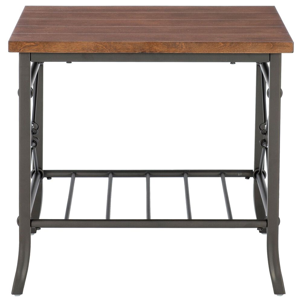 Linon Home Decor Harrison 3-Piece Occasional Table Set in Chestnut Brown and Dark Bronze, , large