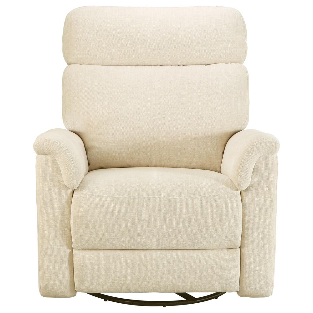 Appleseed Alden Power Swivel Glider Recliner in Snow, , large