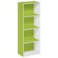 HOMLUX 4-Tier Open Shelf Bookcase in Green and White, , large
