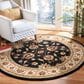 Safavieh Lyndhurst LNH553 5"3" Round Black and Ivory Area Rug, , large