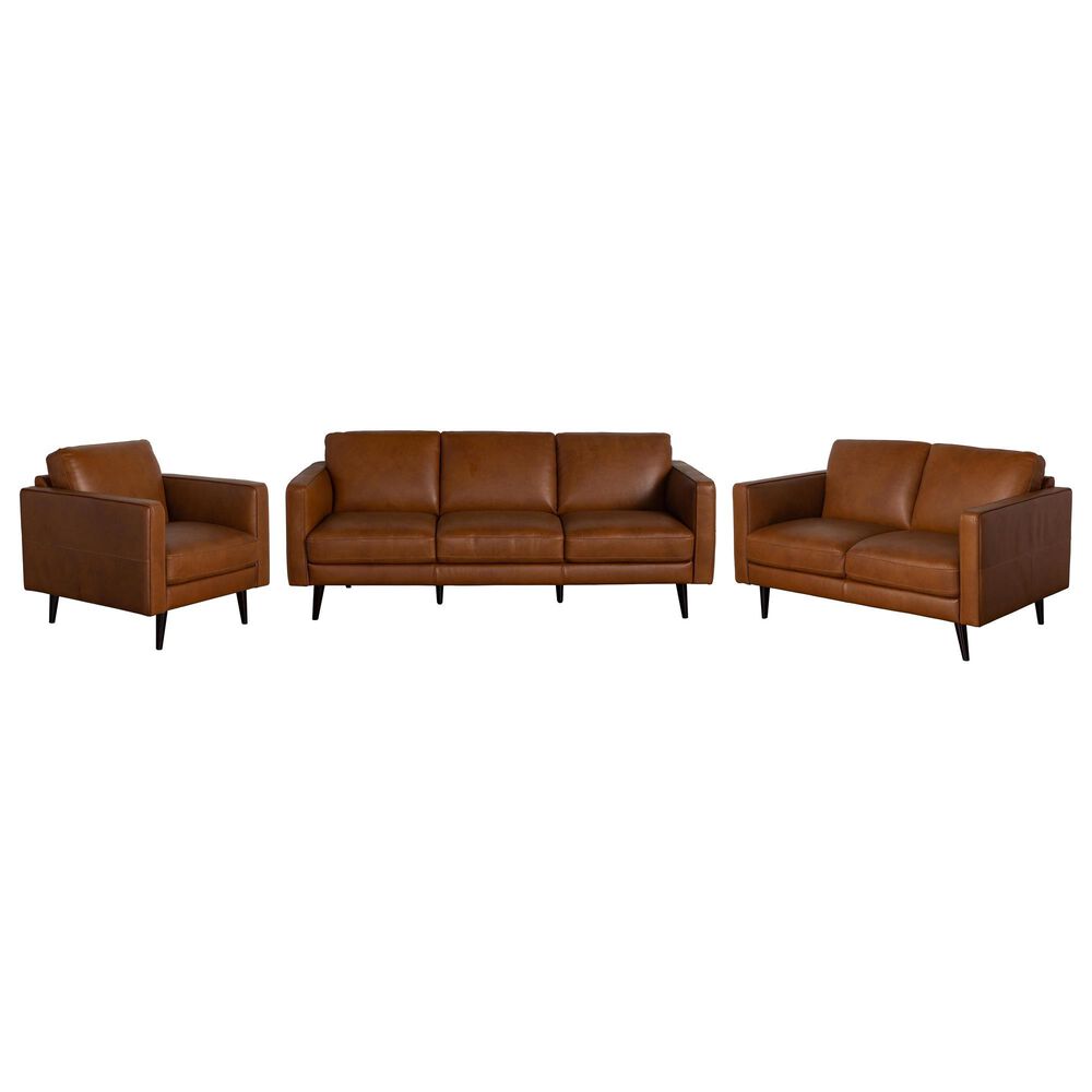 Natuzzi Editions Destrezza 3-Piece Stationary Living Room Set in Brandy, , large