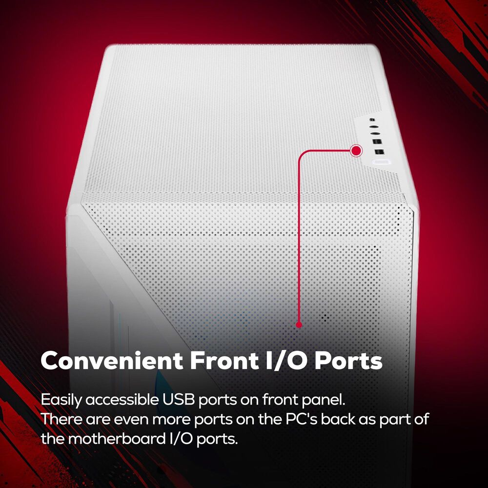 iBUYPOWER Slate 9 Mesh Gaming Desktop PC | Intel Core Ultra 9 285 - 32GB RAM - NVIDIA GeForce RTX 5070 Graphics - 2TB SSD in White, , large