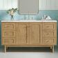 James Martin Vanities Laurent 60" Single Bathroom Vanity in Light Natural Oak with 3 cm Eternal Jasmine Pearl Silestone Top, Rectangle Sink and FreePower Wireless Charger, , large