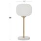 Maple and Jade Metallic Stem and Marble Base Table Lamp in White and Gold, , large