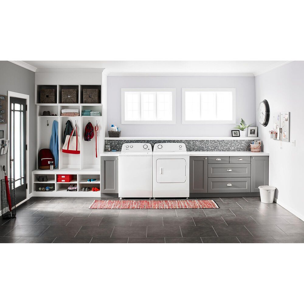 Amana 3.5 Cu. Ft. Top Load Washer and 6.5 Cu. Ft. Electric Dryer in White, , large