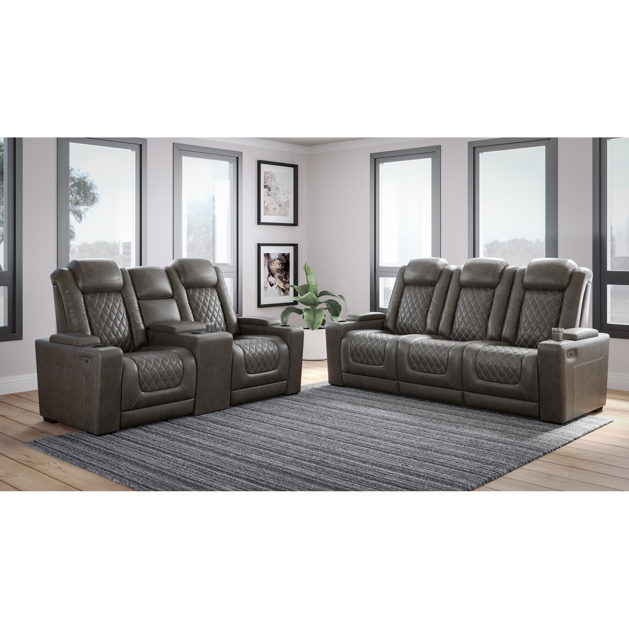 Signature Design by Ashley HyllMont Dual Power Reclining Console