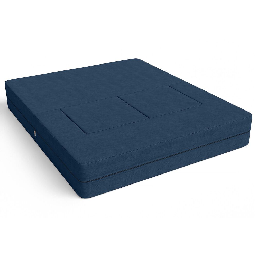 Jaxx Zipline 3-Piece Stationary Convertible Sleeper Loveseat in Indigo Velvet, , large