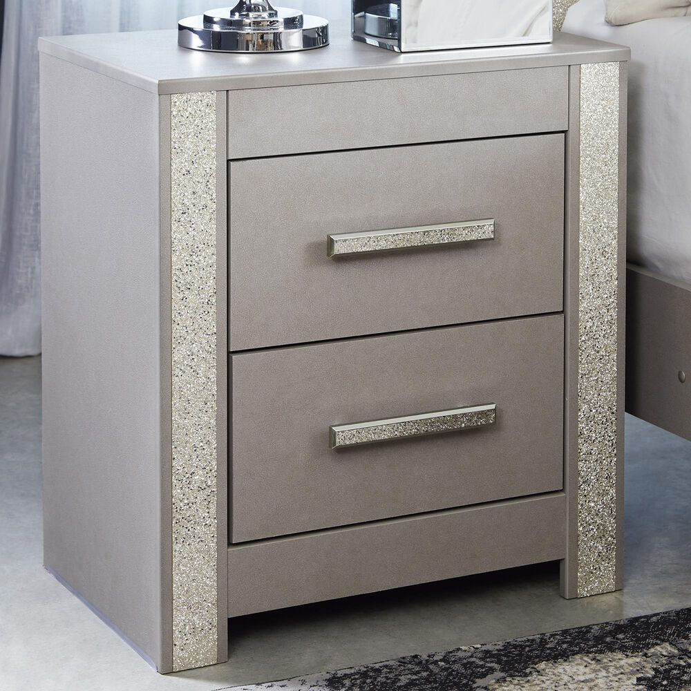 Ashley Surancha 2-Drawer Nightstand in Gray, , large
