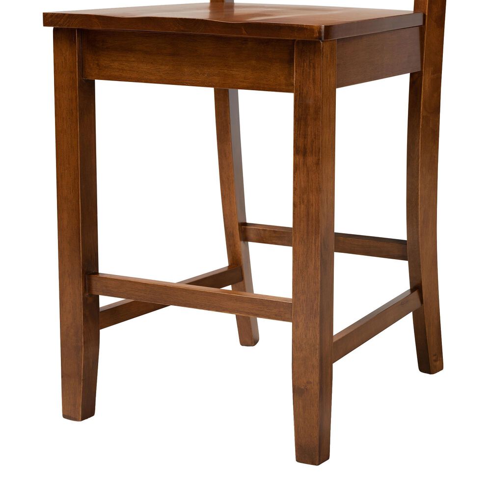 Baxton Studio Nicolette Counter Stool in Walnut Brown (Set of 2), , large