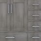 Lexora Home Jacques 36" Left Offset Single Bathroom Vanity in Distressed Grey with 2 cm White Quartz Top and Rectangular Sink, , large
