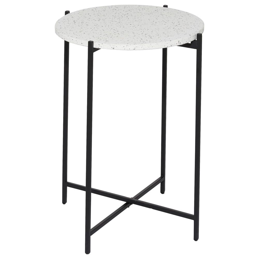 Maple and Jade Round End Table in Black and White, , large