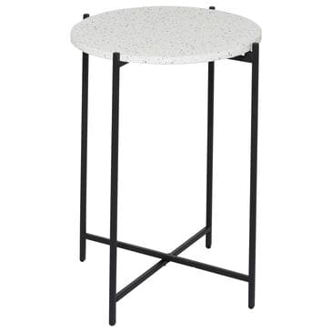 Maple and Jade Round End Table in Black and White, , large