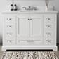 Lexora Home Dukes 48" Single Bathroom Vanity in White with 2 cm White Quartz Top and Rectangular Sink, , large