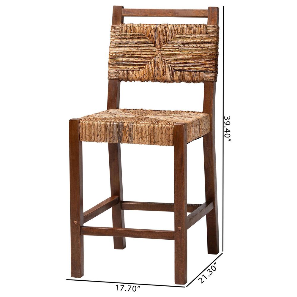 Baxton Studio Cordoba Counter Stool in Mahogany (Set of 2), , large
