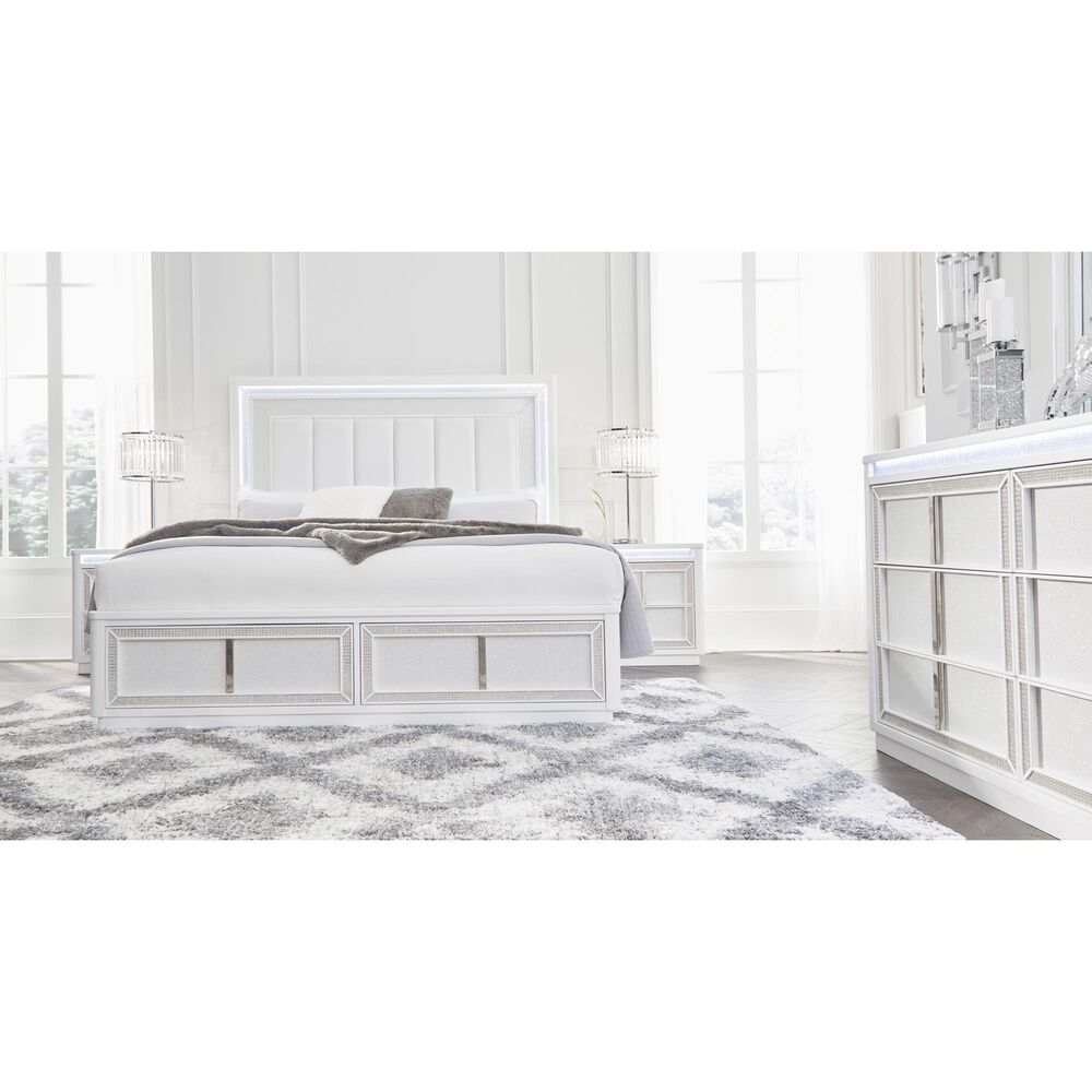 Millenium Chalanna Queen Upholstered Storage Bed in White, , large
