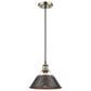 Golden Lighting Orwell 1-Light Medium Pendant with Rubbed Bronze Shade in Aged Brass, , large