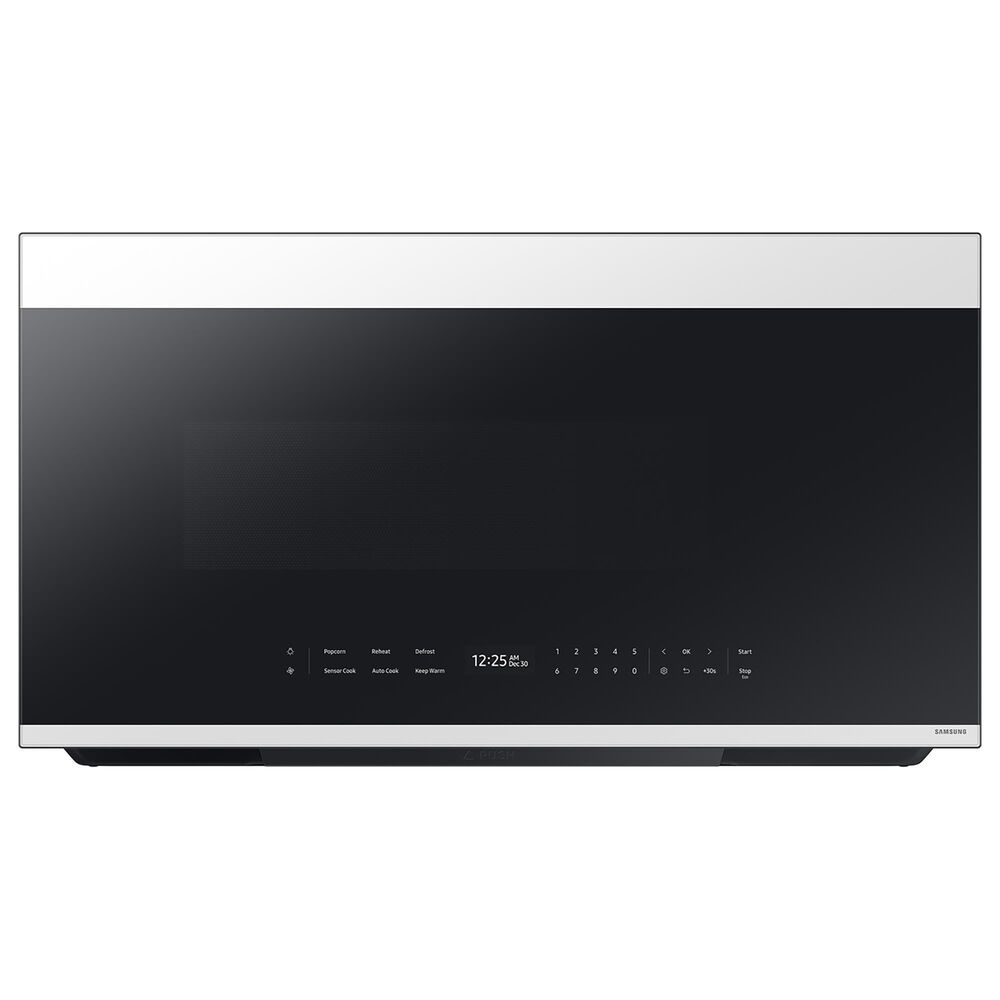 Samsung Bespoke 2-Piece Kitchen Package with 2.1 Cu. Ft. Over-The-Range Microwave and 6 Cu. Ft. Slide In Gas Range in White Glass, , large