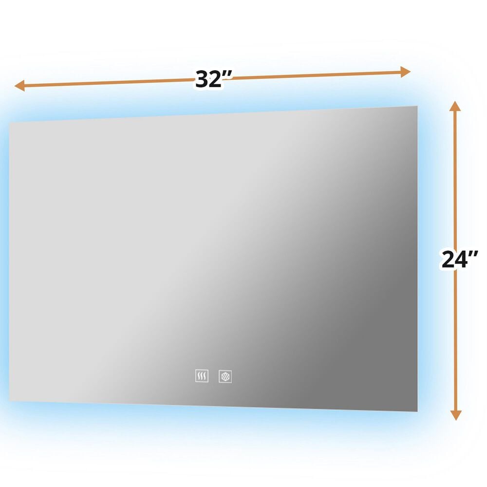 Lexora Home Vellum 32" x 24" LED Vanity Mirror, , large