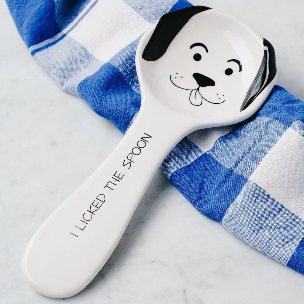 Pavilion Dog Licked The Spoon 10&quot; Spoon Rest in White, , large