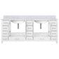 Lexora Home Jacques 84" Double Bathroom Vanity in White with 2 cm White Carrara Marble Top and Rectangular Sinks, , large