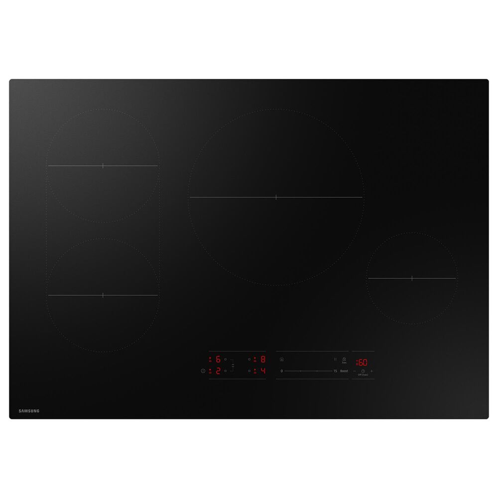 Samsung Bespoke 2-Piece Kitchen Package with White Bespoke 30" Single Wall Oven and Black 30" Induction Cooktop, , large