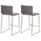 Lumisource Mara Counter Stool with Grey Cushion in Stainless Steel (Set of 2), , large